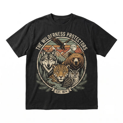 Vintage 90s African Safari Wildlife Graphic Retro Savannah Nature Wolf Eagle Leopard Bear Owl Unisex TShirt