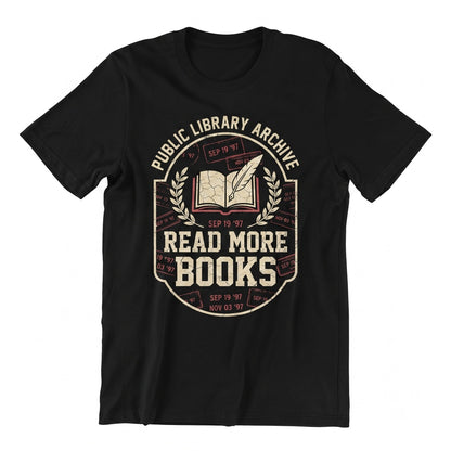Read More Books Vintage Library Card Tee, Bookish Librarian Reading Shirt, Bookworm Gift Unisex TShirt