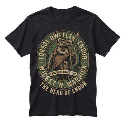 Vintage Retro Endor Forest Moon Ewok Sci-Fi Droids Graphic Print Unisex TShirt