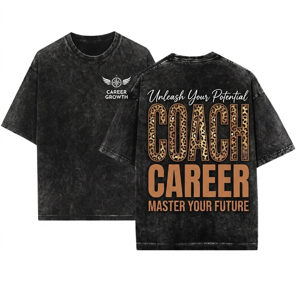Funny Leopard Print Career Coach Appreciation Unisex Wash T-Shirt