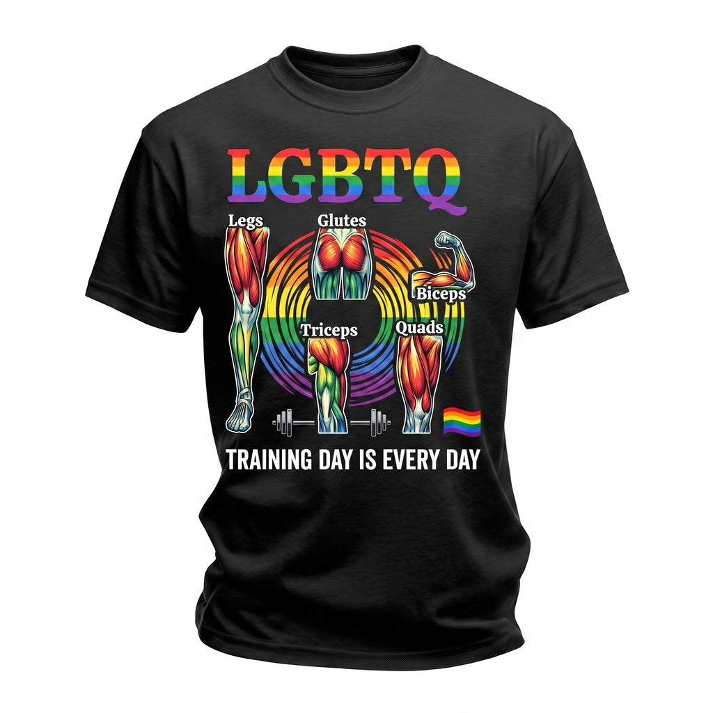 LGBTQ Gym Acronym Funny Fitness Muscle Anatomy Humor Workout Graphic Unisex TShirt