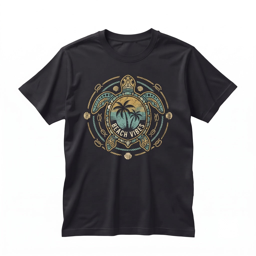 Beach Vibes Sea Turtle Summer Ocean Graphic Apparel Unisex TShirt