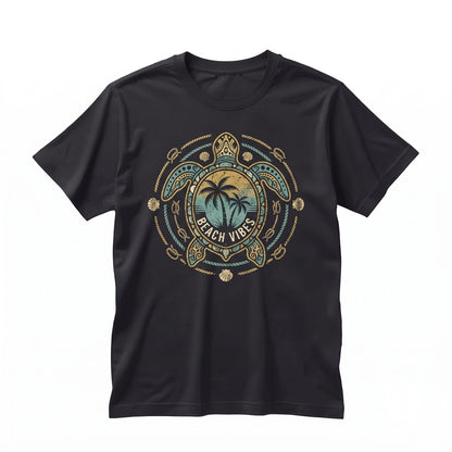 Beach Vibes Sea Turtle Summer Ocean Graphic Apparel Unisex TShirt