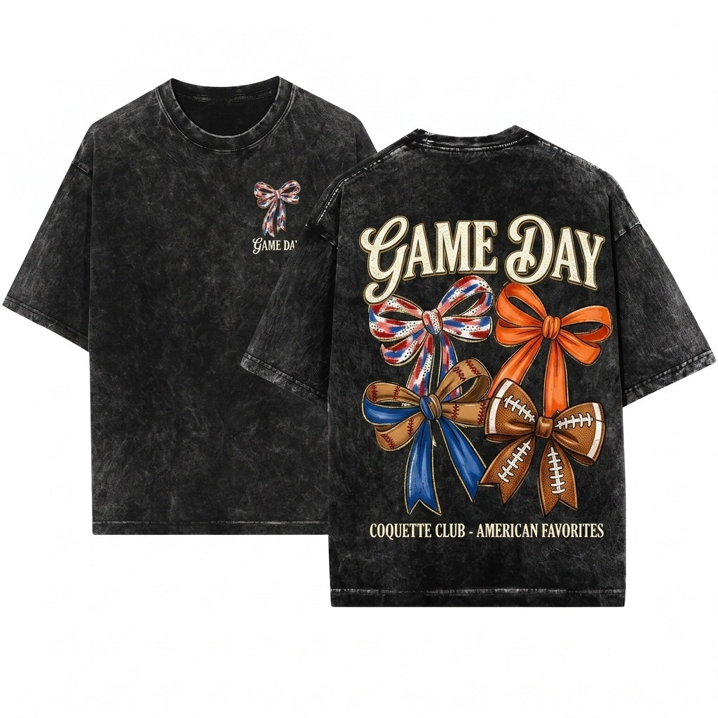 Coquette Brushstroke Sport Bow Game Day Girly Team Spirit Football Baseball Softball Volleyball Soccer Sublimation Graphic Unisex