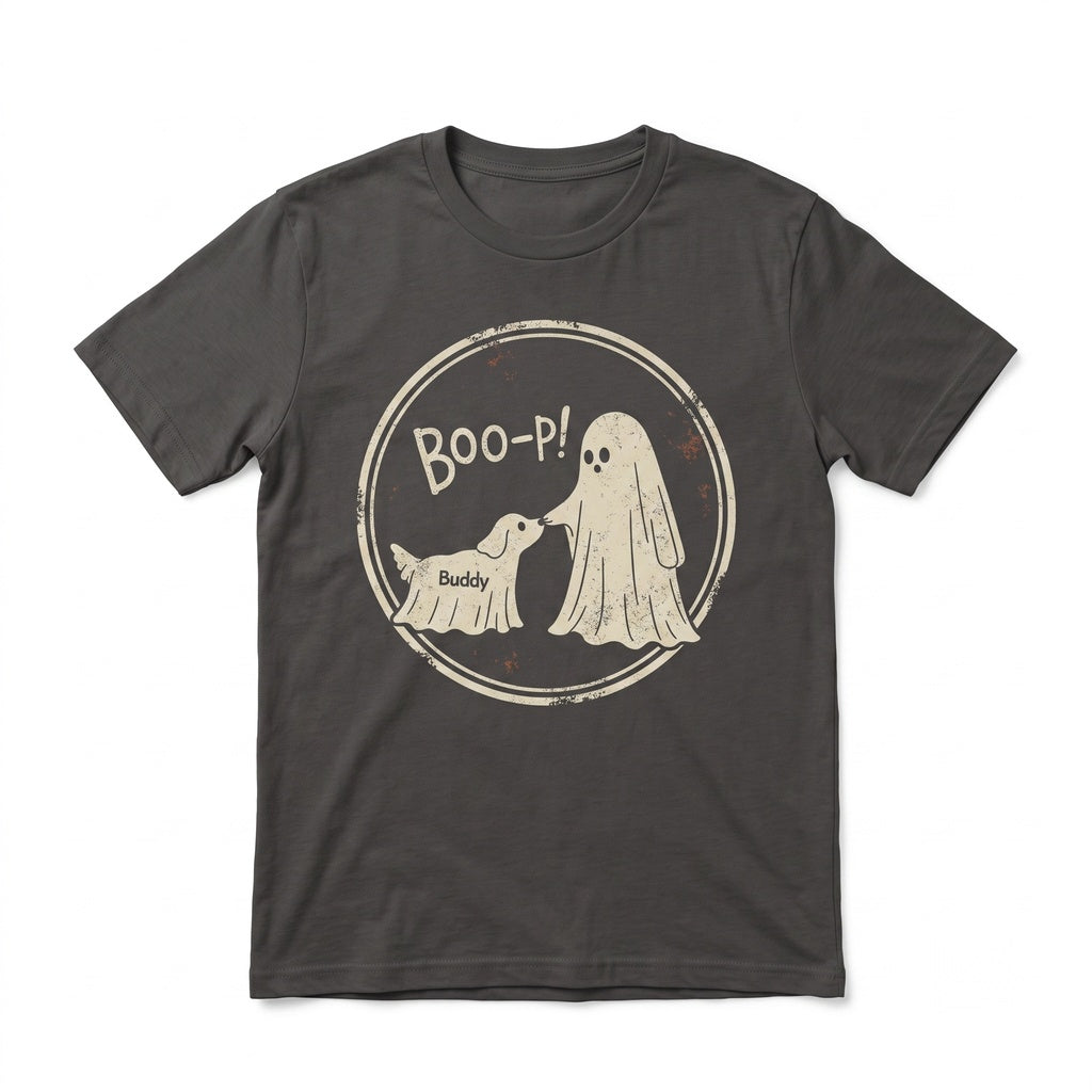 Personalized Ghost Dog Boop Halloween Funny Spooky Season Pet Lover Gift Unisex TShirt