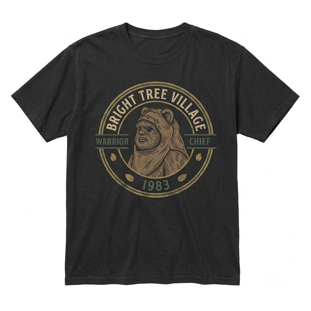 Vintage Retro Endor Forest Moon Ewok Sci-Fi Droids Graphic Print Unisex TShirt