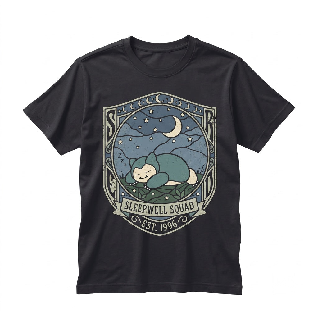 Cute Sleeping Monster Stained Glass Suncatcher Cozy Anime Window Hanging Decor Relaxing Gamer Gift Unisex TShirt