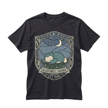 Cute Sleeping Monster Stained Glass Suncatcher Cozy Anime Window Hanging Decor Relaxing Gamer Gift Unisex TShirt