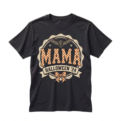 Checkered Retro Halloween Spooky Season Coquette Mama Graphic Unisex TShirt