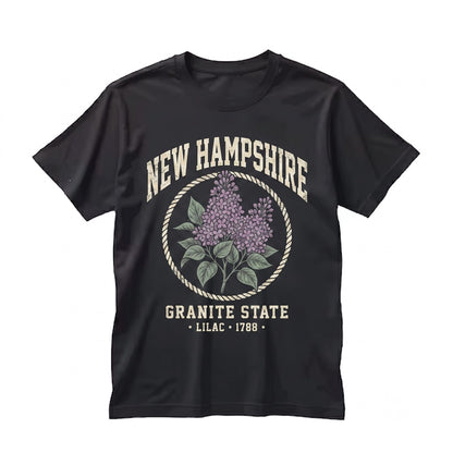 New Hampshire State Flower Lilac Floral Crew Neck Pullover Unisex TShirt