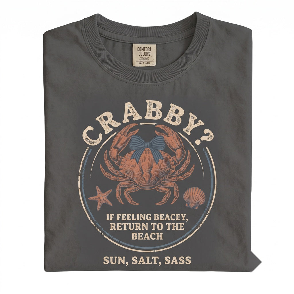 If Crabby Please Return To The Beach Funny Crab Lover Summer Holiday Vacation Graphic Apparel Unisex TShirt