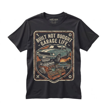 Vintage Built Not Bought Classic Automotive Garage Graphic Mechanic Apparel Unisex TShirt