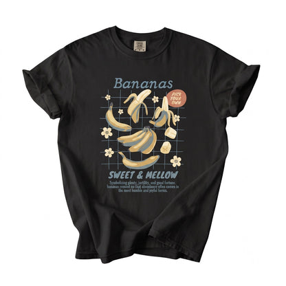 Retro Vintage Banana Graphic Fruit Aesthetic Yellow Print Top Unisex TShirt