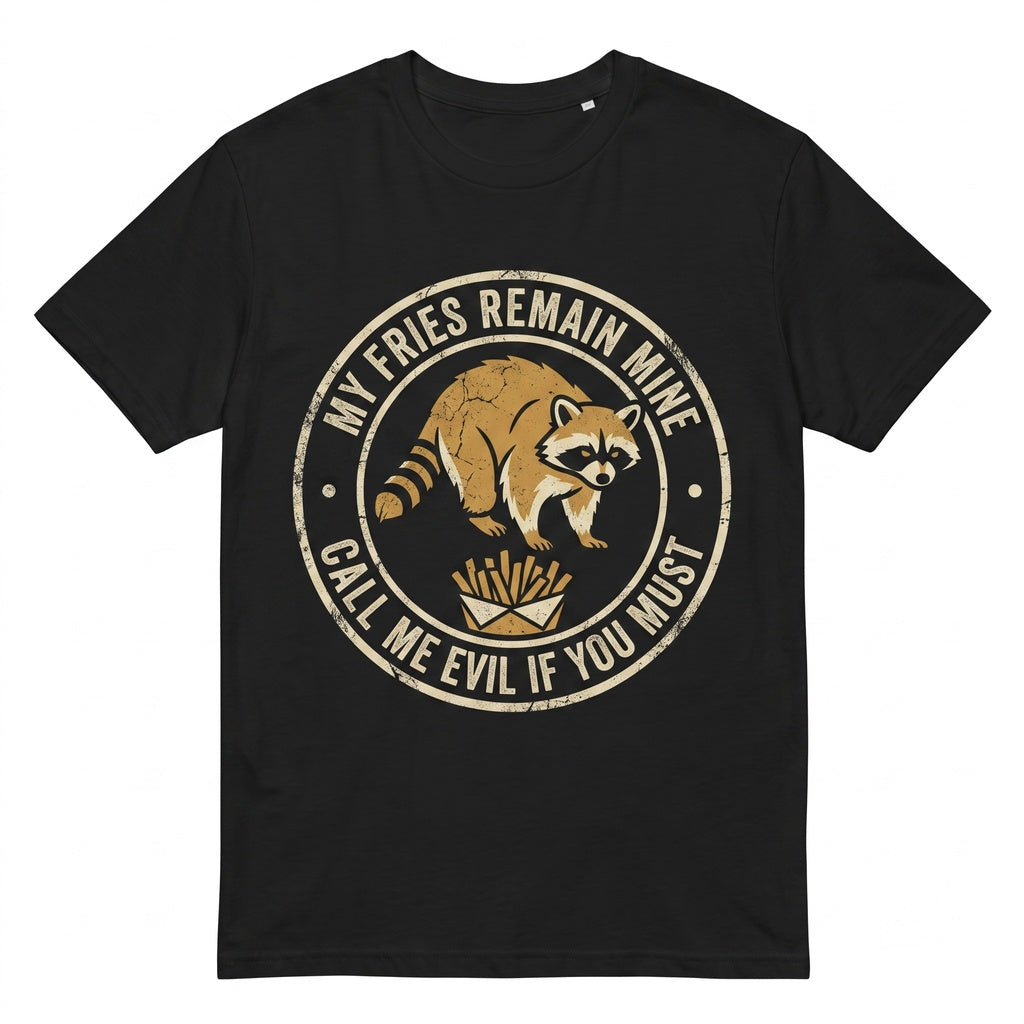 My Fries Remain Mine Funny Raccoon Fast Food Graphic Humor Apparel Unisex TShirt
