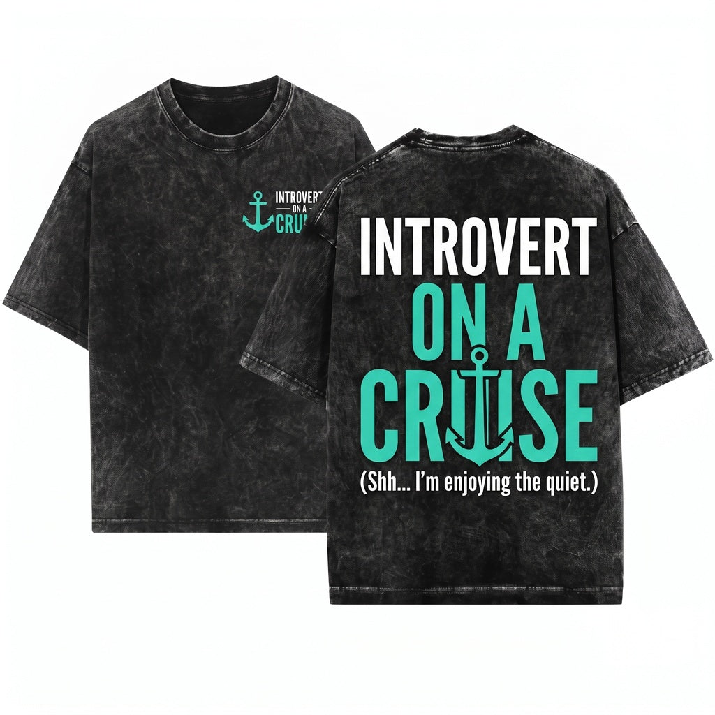 Introvert On A Cruise Funny Vacation Travel Humor Gift Premium Tri-Blend Unisex Wash T-Shirt