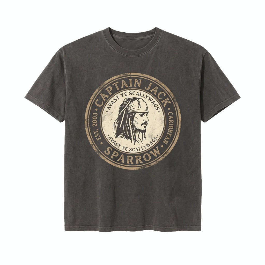 Vintage Jack Sparrow Pirate Captain Theme Park Ride Retro Graphic Merch Gift Unisex TShirt