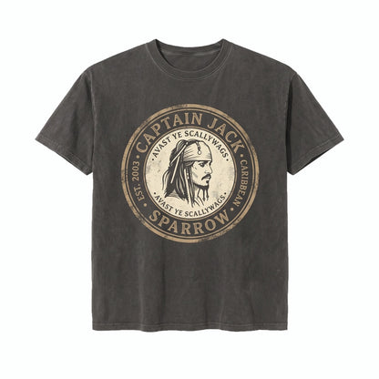 Vintage Jack Sparrow Pirate Captain Theme Park Ride Retro Graphic Merch Gift Unisex TShirt