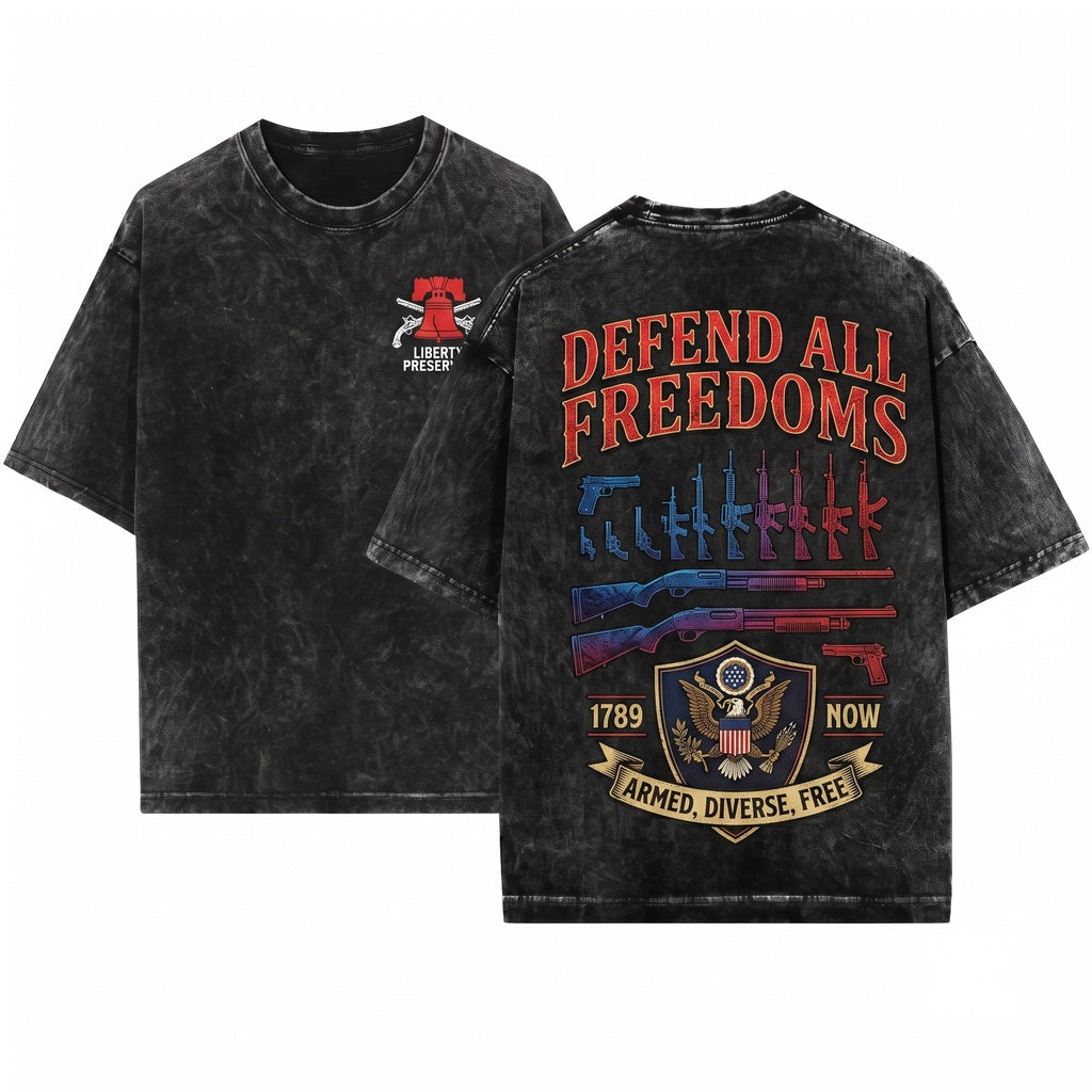 Celebrate Diversity Funny Guns USA Flag Second Amendment Firearm Rights Patriotic Unisex Wash T-Shirt