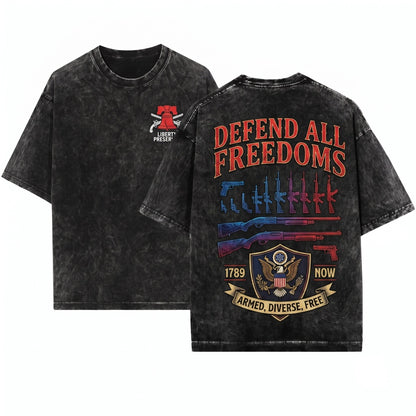 Celebrate Diversity Funny Guns USA Flag Second Amendment Firearm Rights Patriotic Unisex Wash T-Shirt