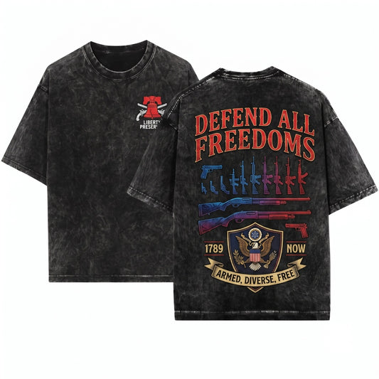 Celebrate Diversity Funny Guns USA Flag Second Amendment Firearm Rights Patriotic Unisex Wash T-Shirt