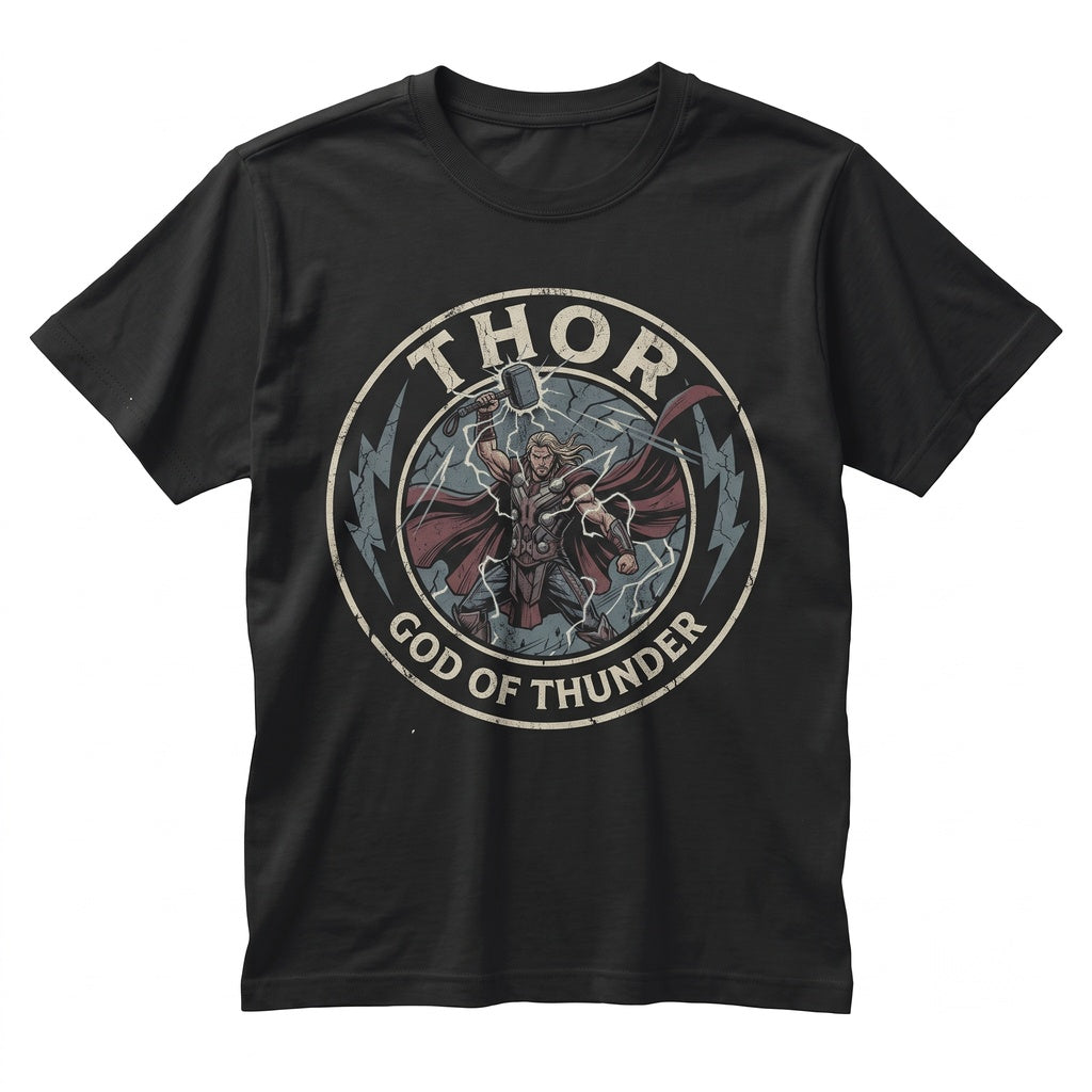 Vintage Norse God of Thunder Graphic Sweatshirt Retro Superhero Apparel Unisex TShirt