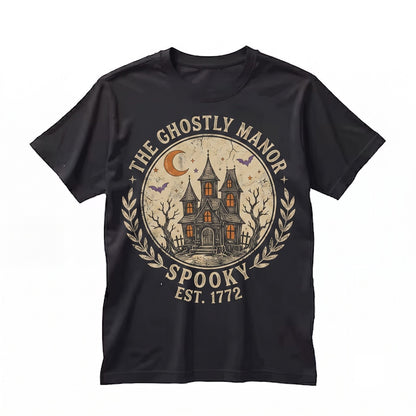 Purple Haunted House Gothic Castle Night Spooky Moon Aesthetic Sweatshirt Apparel Unisex TShirt