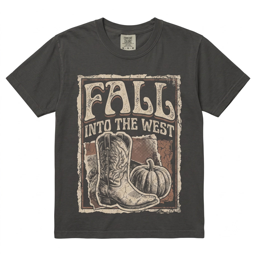 Fall Cowboy Boots Graphic Western Autumn Country Aesthetic Unisex TShirt