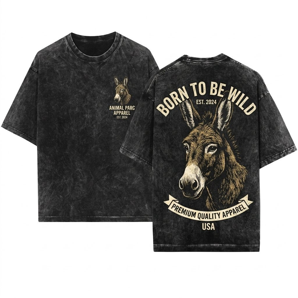 Vintage Donkey Graphic Farmer Support Local Cute Animal Unisex Wash T-Shirt