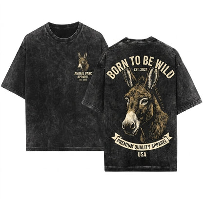 Vintage Donkey Graphic Farmer Support Local Cute Animal Unisex Wash T-Shirt