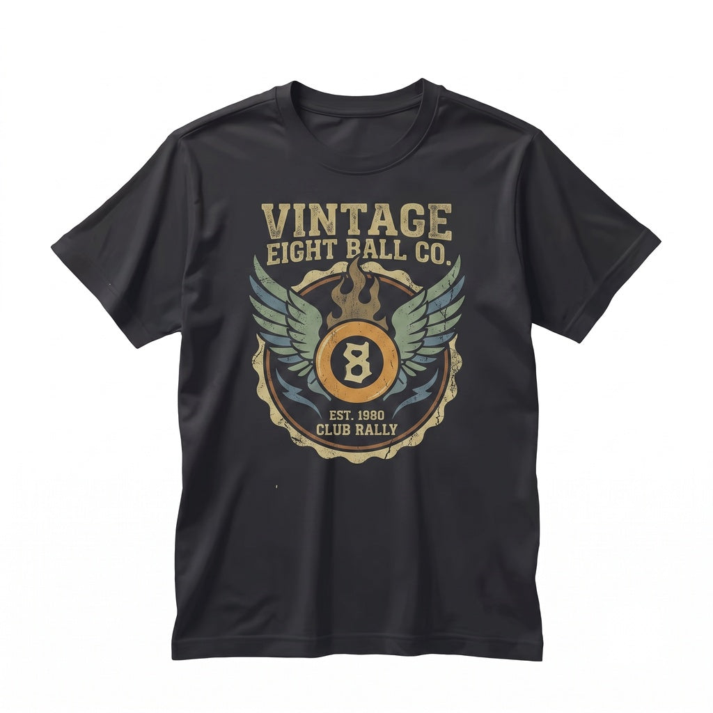 Winged 8 Ball Retro Bright Colors Festival Concert EDM Wear Graphic Unisex TShirt