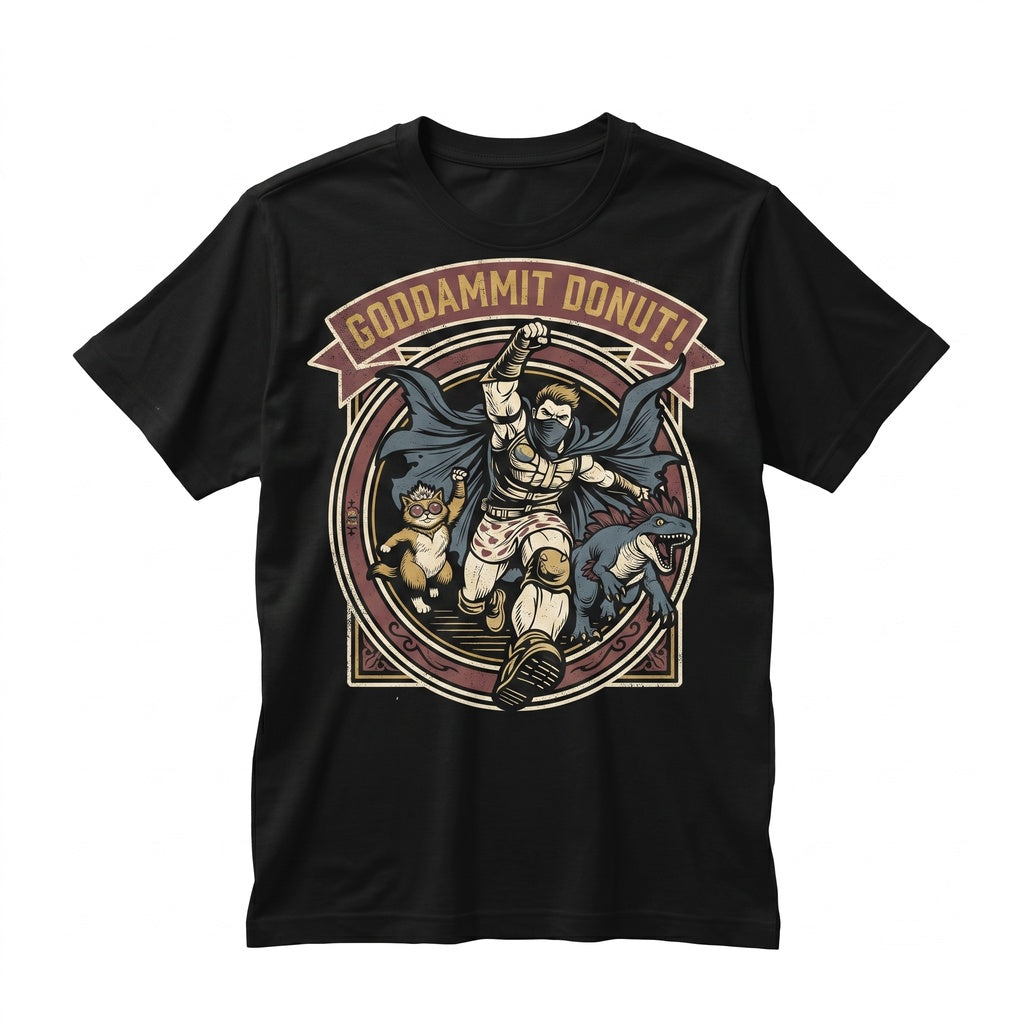 Vintage God Damnit Donut Mongo Dungeon Crawler Carl Funny Fantasy Graphic Apparel Unisex TShirt