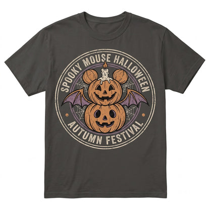 Retro Pumpkin Mouse Ears Halloween Family Matching Vintage Holiday Vacation Tops Unisex TShirt