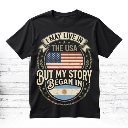 Argentine American Heritage Argentina Flag Roots USA Story Birthday Gift Apparel Tank Top Unisex TShirt