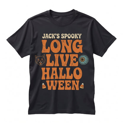 Vintage Halloween Jack O Lantern Retro Vibes Spooky Season Black Cat Pumpkin Classic Graphic Unisex TShirt