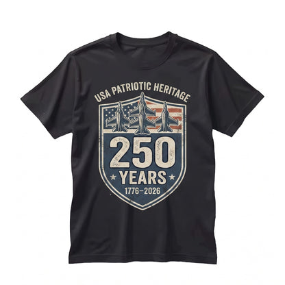Fighter Jets 250th Anniversary Semiquincentennial American Patriotic 1776 - 2026 Aviation Graphic Apparel Unisex TShirt