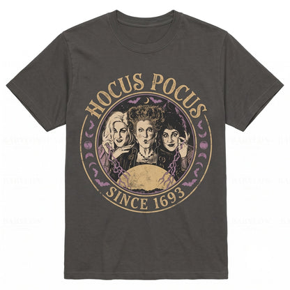 Retro Witch Sisters Graphic Halloween Party Apparel Salem Spooky Graphic Unisex TShirt