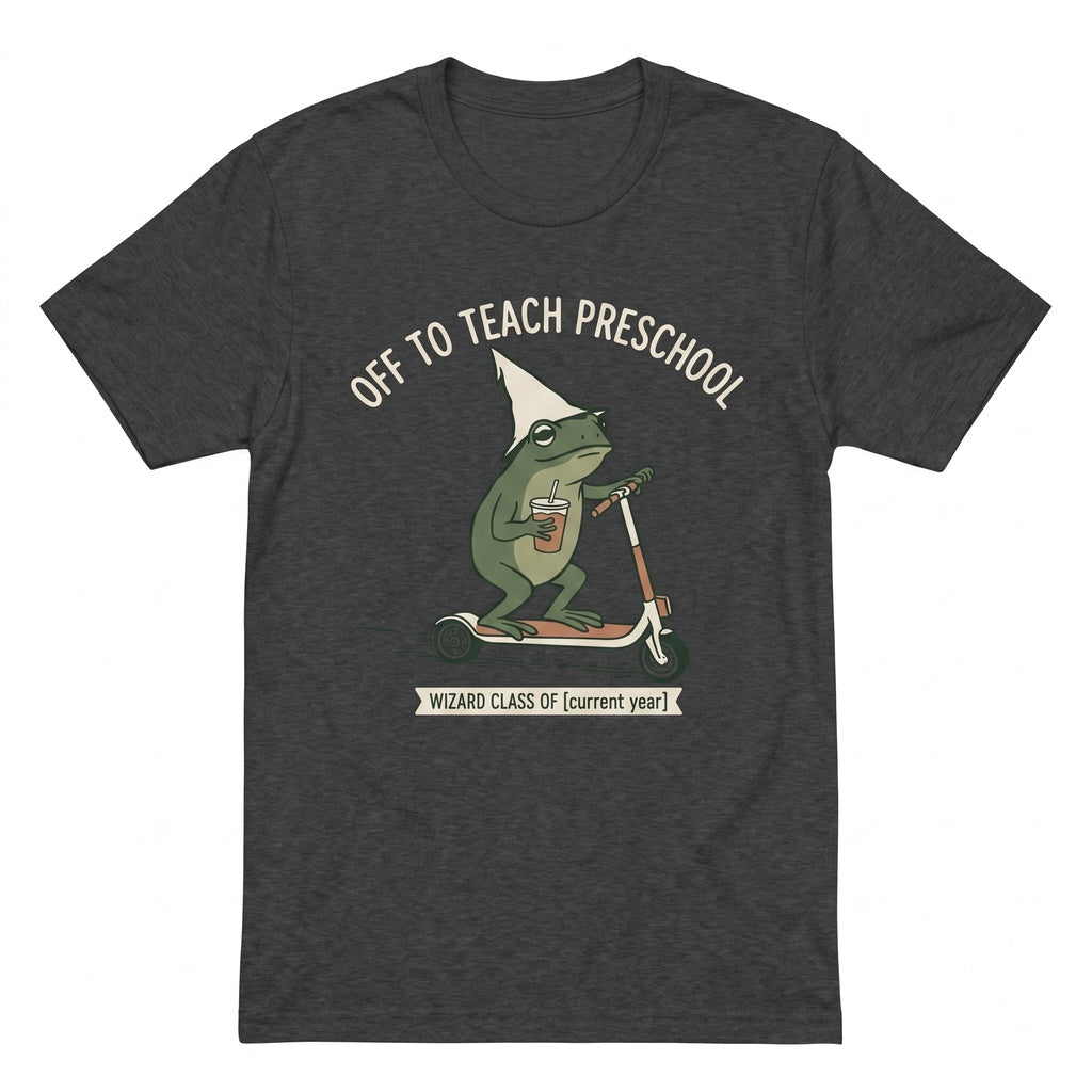Cute Pre K Preschool Elementary Teacher Back To School Silly Frog Iced Coffee Gift Unisex TShirt