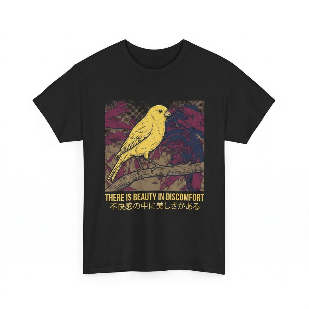 There Is Beauty In Discomfort Vintage Japanese Bird Aesthetic Graphic Top Unisex TShirt