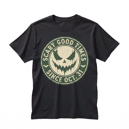 Dripping Scary Pumpkin Face Dark Horror Aesthetic Spooky Halloween Gift Unisex TShirt
