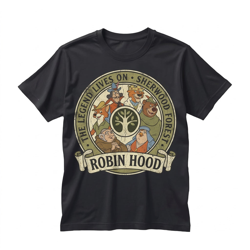 Retro Robin Hood Graphic Theme Park Family Vacation Sherwood Forest Hero Sir Hiss Little John Maid Marian Matching Unisex TShirt