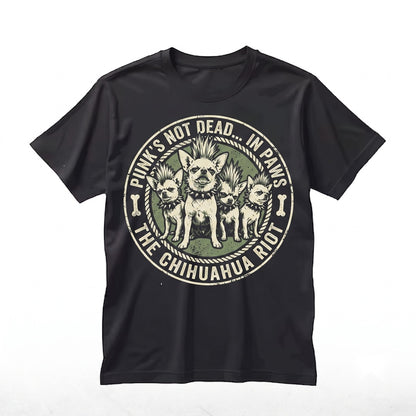 Funny Vintage Punk Mohawk Chihuahua Graphic Gothic Pet Lover Gift Dog Mom Unisex TShirt