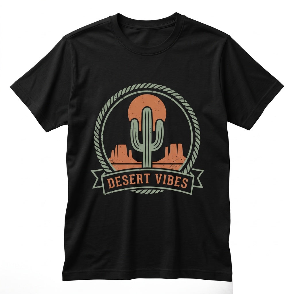 Vintage Desert Cactus Graphic Retro Southwest Boho Landscape Nature Adventure Gift Unisex TShirt