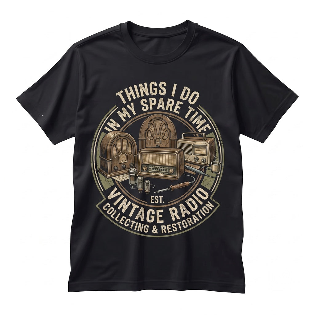 Vintage Distressed Electronics Hobby Radio Graphic Design Unisex TShirt