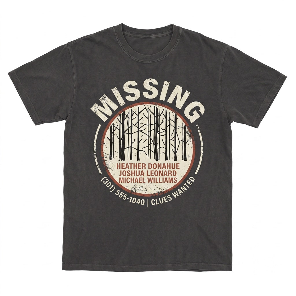 Retro 90s Horror Movie Witch Missing Poster Graphic Unisex TShirt