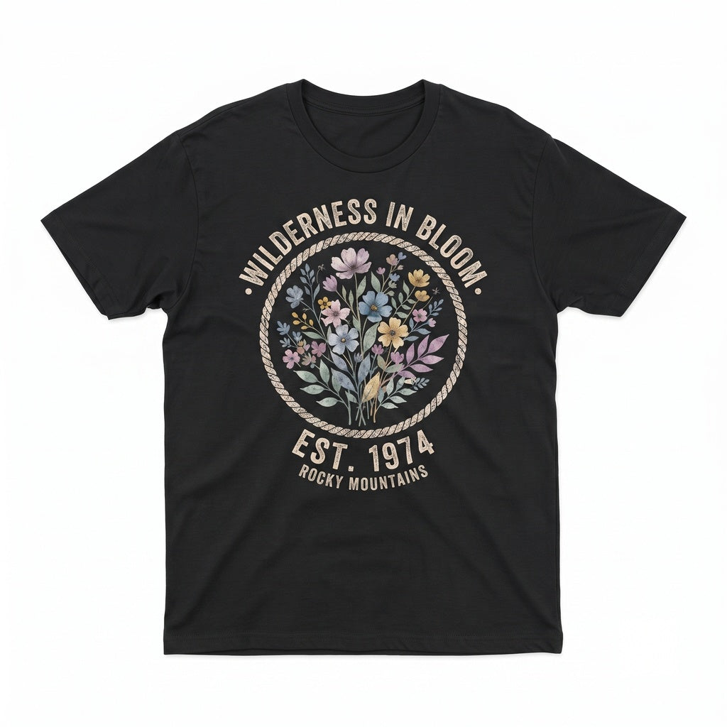 Wildflower Floral V-Neck Graphic Apparel Unisex TShirt
