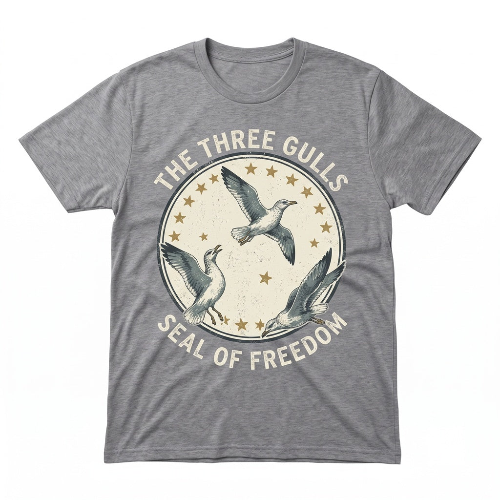 Vintage Seagull Coastal Bird Graphic Top Retro Cute Seaside Aesthetic Beach Lover Gift Artistic Y2K Unisex TShirt