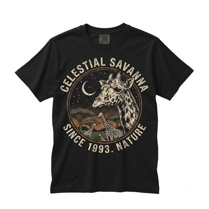 Vintage Giraffe Graphic African Safari Animal Celestial Wildlife Adventure Gift Unisex TShirt