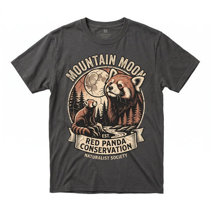 Vintage Red Panda Howling at the Full Moon Graphic 90s Retro Wildlife Lover Gift Apparel Unisex TShirt