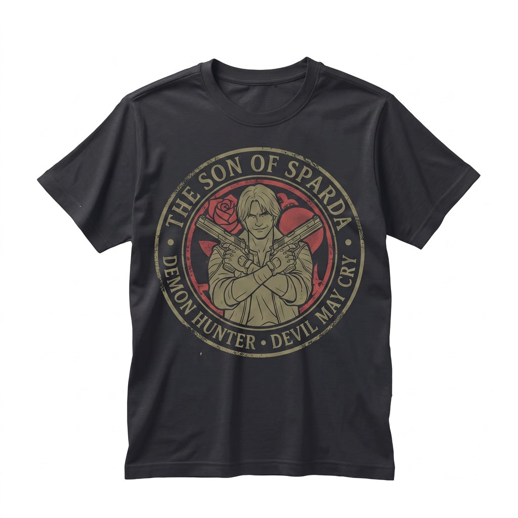 Dante Demon Hunter Gunplay Vintage Graphic Cotton Short Sleeve Apparel Unisex TShirt