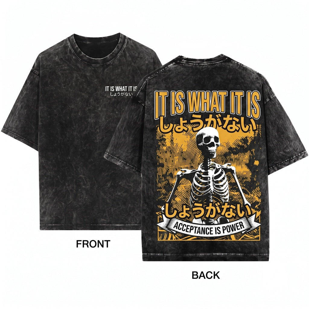 Funny Sarcastic Skull Skeleton Meme Vintage Graphic Apparel Unisex Wash T-Shirt